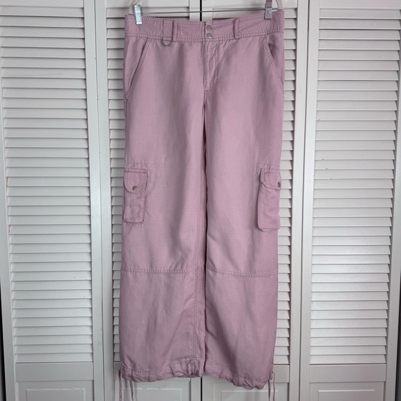 By Anthropologie Relaxed Cargo Utility Pants Lyocell/Linen Lilac Size 10 - Picture 1 of 12